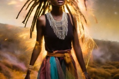 Firefly-bueatiful-black-woman-with-afro-dreadlock-hair-dressed-in-complimental-color-clothing-photo-2
