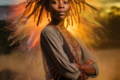 Firefly-bueatiful-black-woman-with-afro-dreadlock-hair-dressed-in-complimental-color-clothing-photo