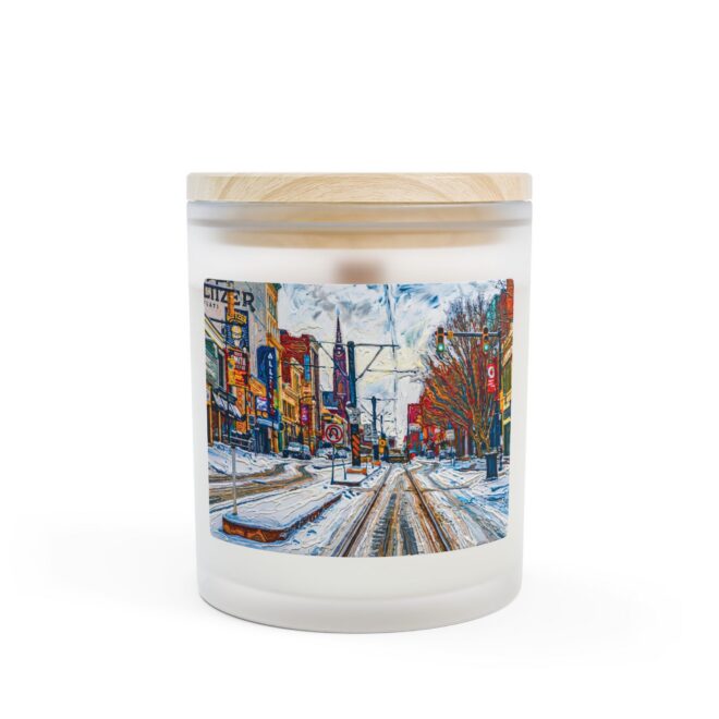 City Street Winter Candle — 11oz Frosted Glass Scented Candle